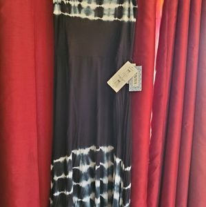 Black Strapless tie dye dress